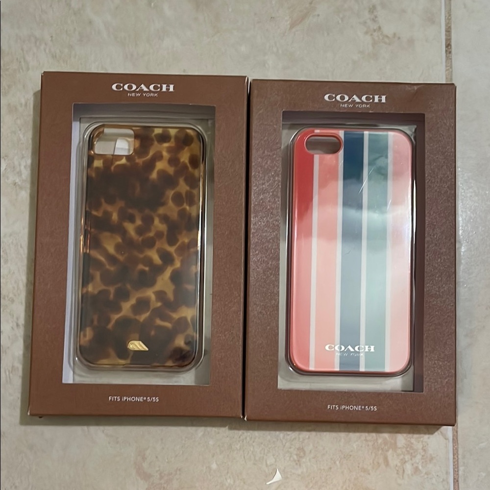 Coach iPhone 5/5S Case Set - Tortoise Shell and Striped